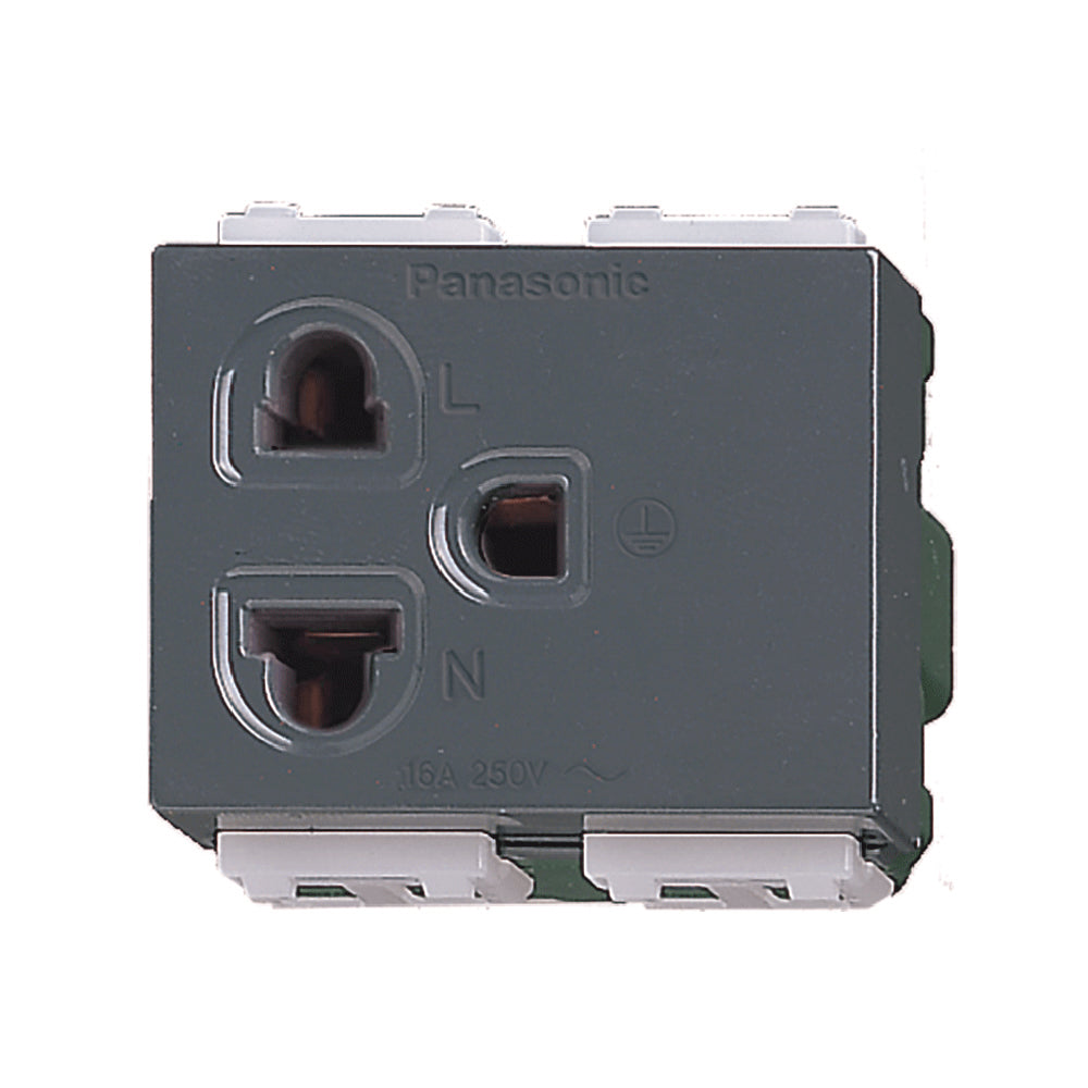 WEG1191H เต้ารับเดี่ยว เสียบขากลมแบน มีกราวด์