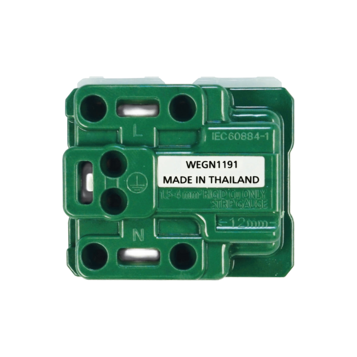 WEGN1191 เต้ารับเดี่ยว เสียบขากลมแบน มีกราวด์