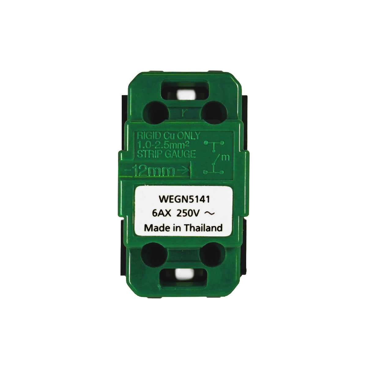 WEGN5141 สวิตช์โกลว์ทางเดียว (เปิดมีไฟ) (2สาย) <ขนาดมาตรฐาน>