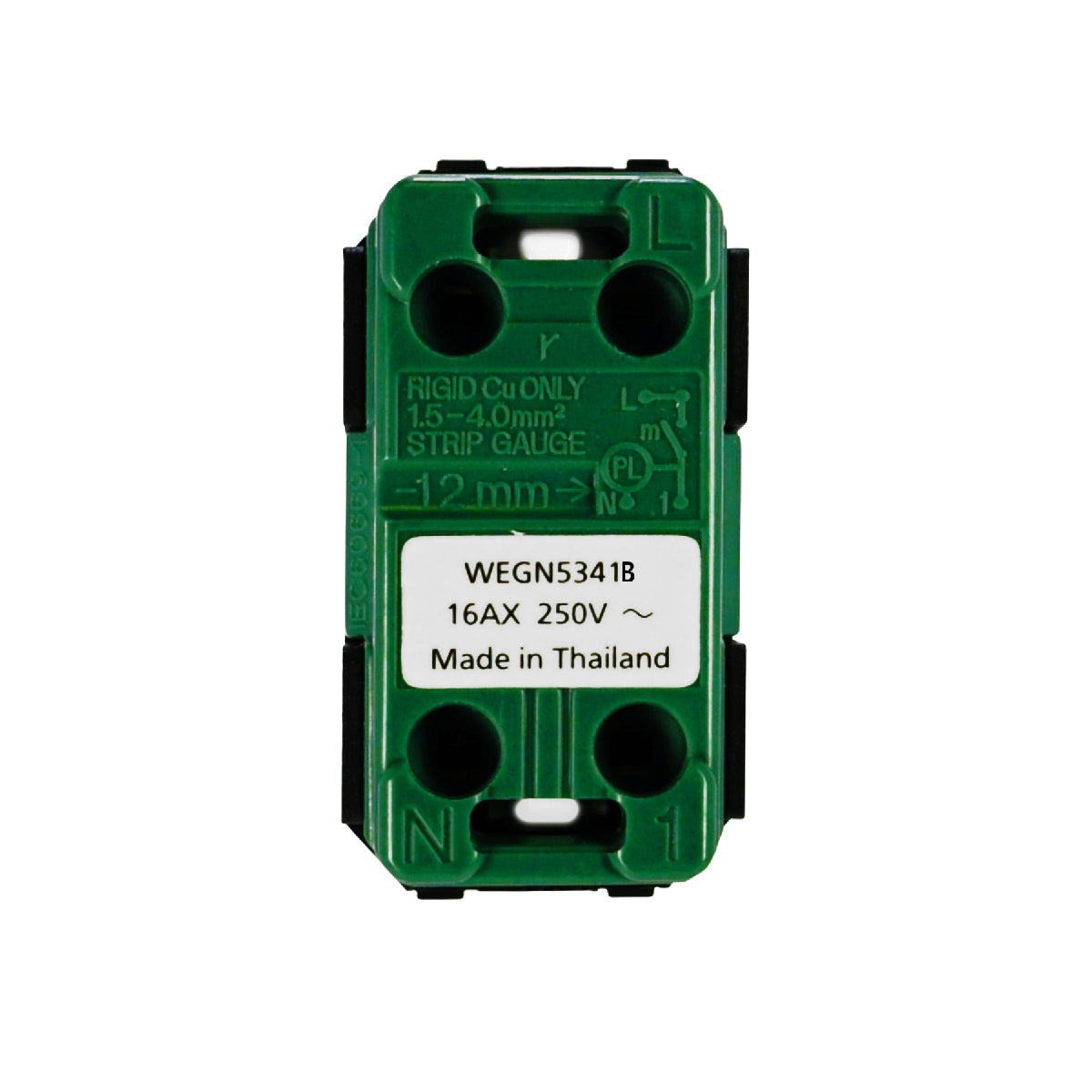 WEGN5341B สวิตช์โกลว์ทางเดียว (เปิดมีไฟ) (3สาย) <ขนาดมาตรฐาน>