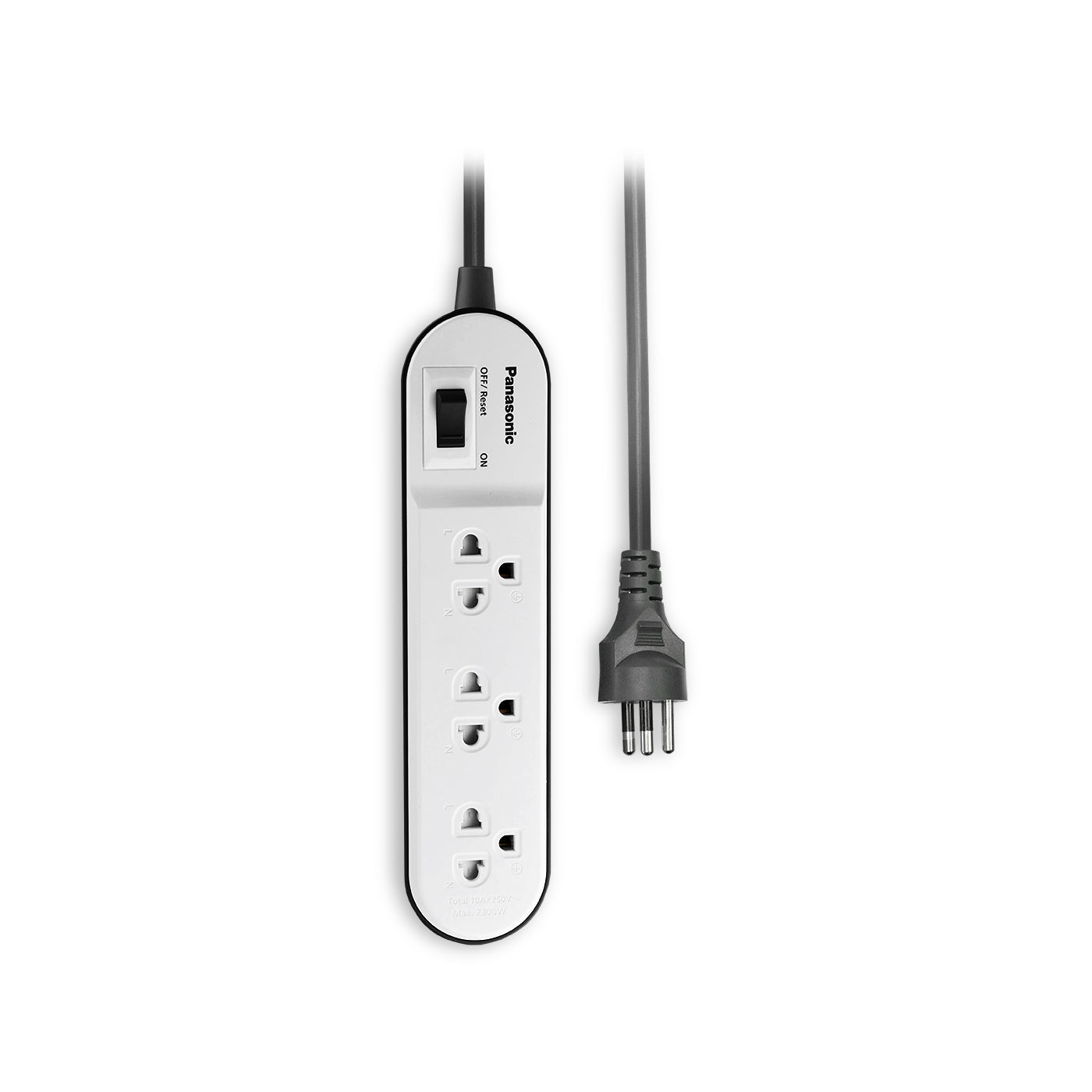 Panasonic ปลั๊กพ่วง PERFECT FIT ( สีขาว ) 3 เต้ารับ 1 สวิตช์คุมรวม