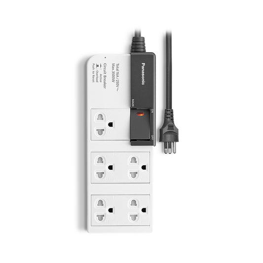 Panasonic ปลั๊กพ่วง พานาโซนิค 16A 3500W • 5 เต้ารับ • 1สวิตช์คุม