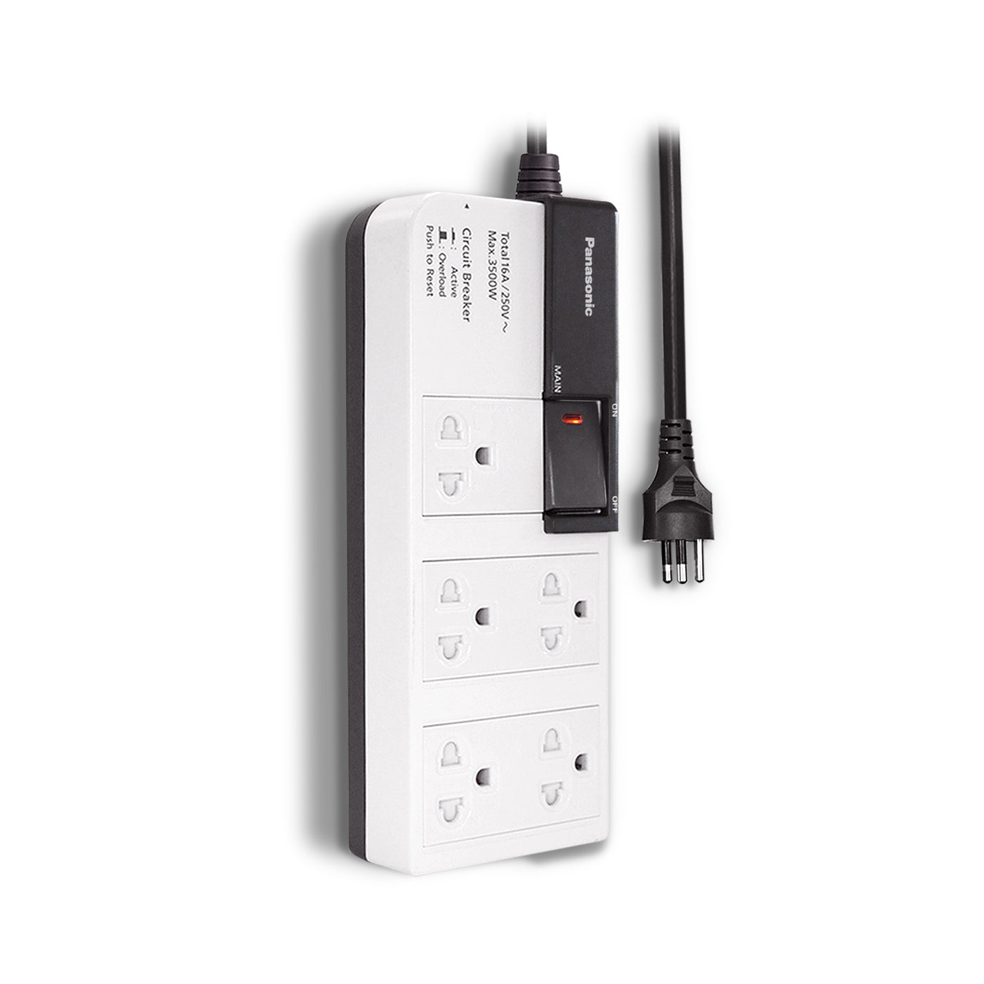 Panasonic ปลั๊กพ่วง พานาโซนิค 16A 3500W • 5 เต้ารับ • 1สวิตช์คุม