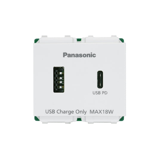 Panasonic  - USB Charger Type A+C  อุปกรณ์ชาร์จ  USB  พร้อมฟังก์ชั่น  ความปลอดภัย  รองรับแท็บเล็ตและสมาร์ทโฟน