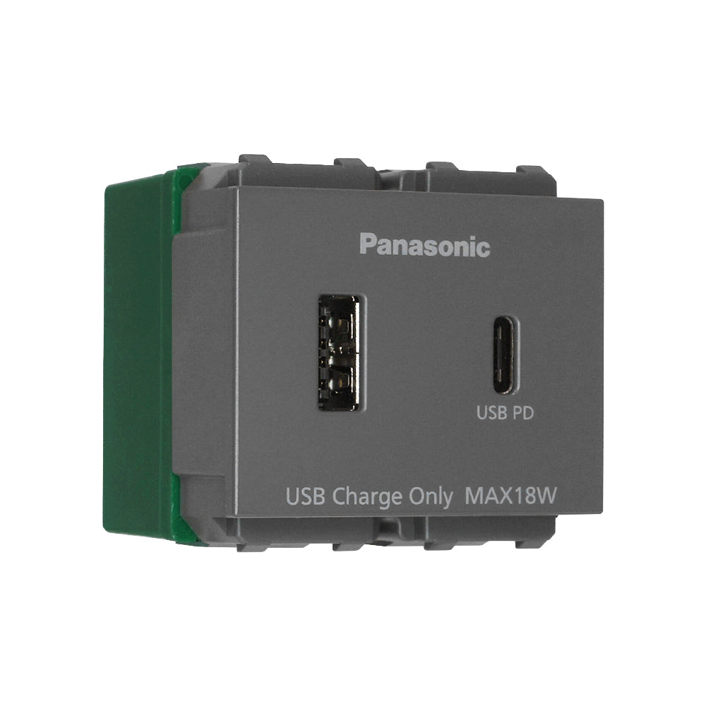 Panasonic  - USB Charger Type A+C  อุปกรณ์ชาร์จ  USB  พร้อมฟังก์ชั่น  ความปลอดภัย  รองรับแท็บเล็ตและสมาร์ทโฟน