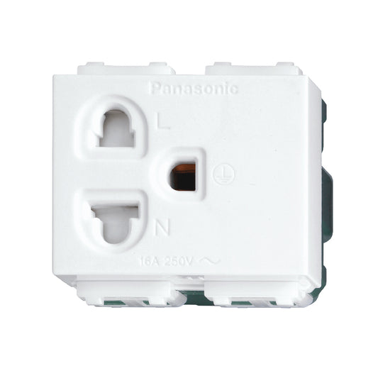 WEG1181 เต้ารับเดี่ยว เสียบขากลมแบน มีกราวด์ และม่านนิรภัย