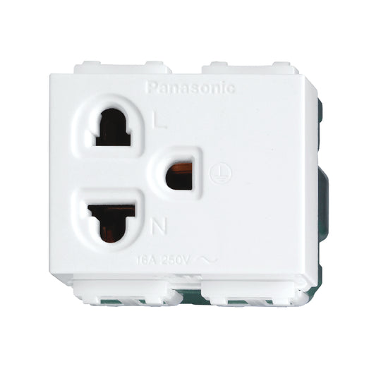 WEG1191 เต้ารับเดี่ยว เสียบขากลมแบน มีกราวด์