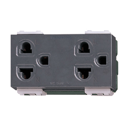 WEG15929H เต้ารับคู่ เสียบขากลมแบน มีกราวด์