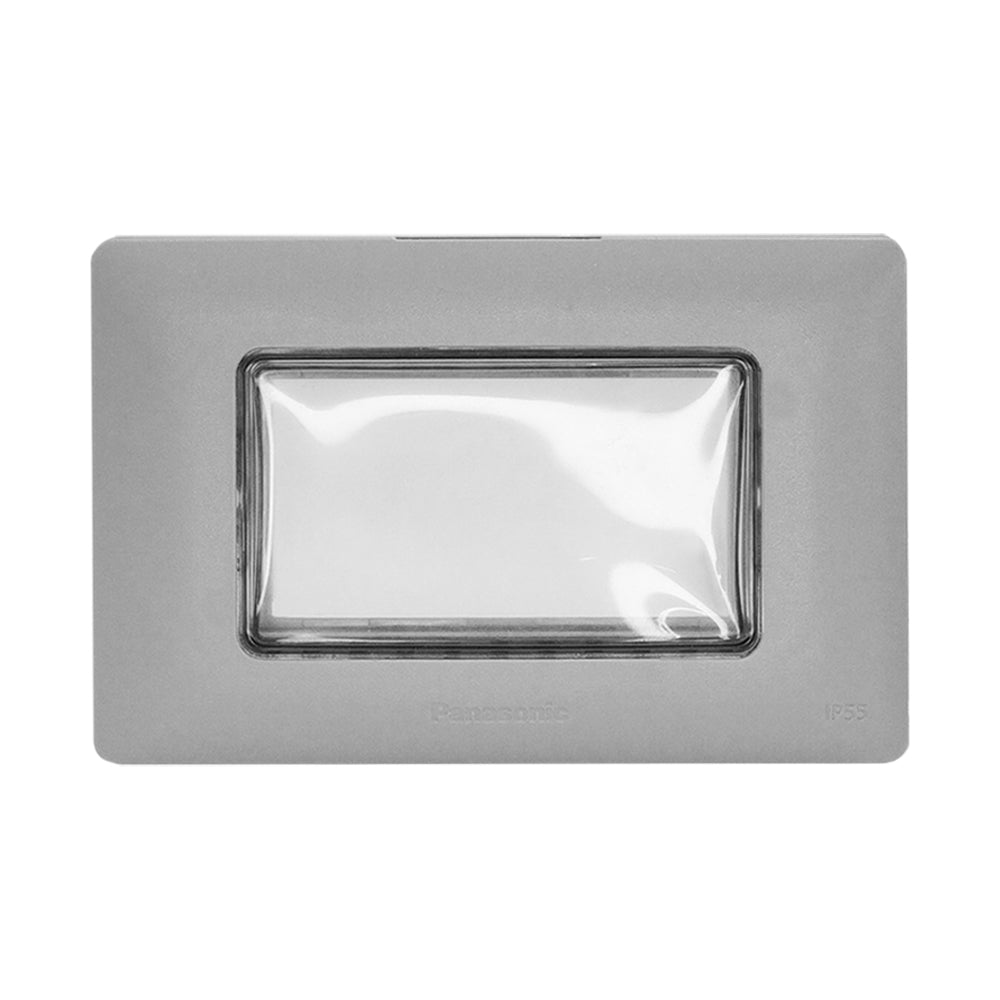 Panasonic ฝากันน้ำ พร้อมหน้าต่าง PVC มองเห็นภายใน ขนาด 2x4" ระดับ  IP55 : สามารถป้องกันน้ำ หรือละอองน้ำ และป้องกันฝุ่น