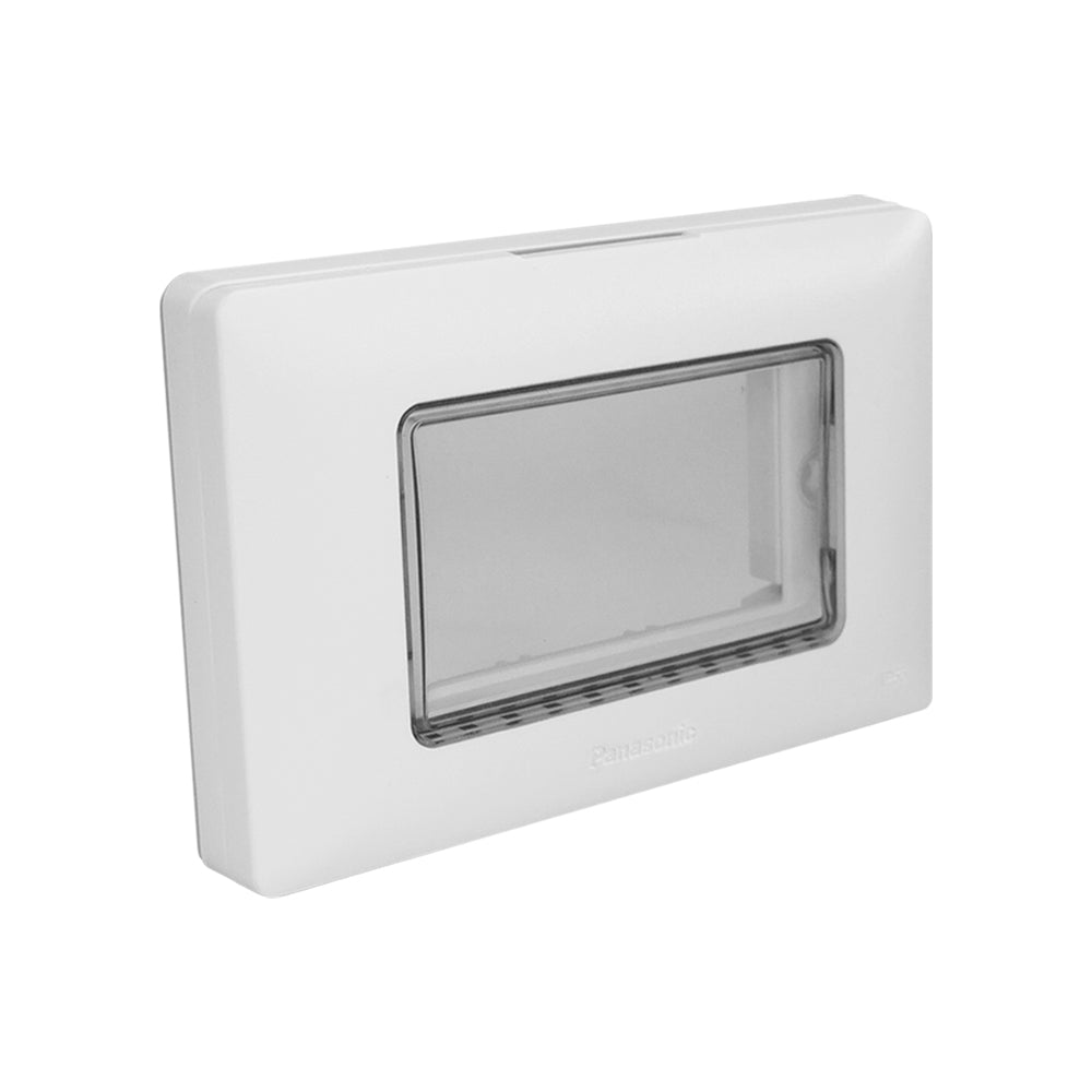 Panasonic ฝากันน้ำ พร้อมหน้าต่าง PVC มองเห็นภายใน ขนาด 2x4" ระดับ  IP55 : สามารถป้องกันน้ำ หรือละอองน้ำ และป้องกันฝุ่น