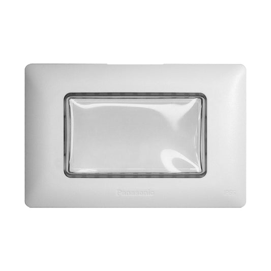 Panasonic ฝากันน้ำ พร้อมหน้าต่าง PVC มองเห็นภายใน ขนาด 2x4" ระดับ  IP55 : สามารถป้องกันน้ำ หรือละอองน้ำ และป้องกันฝุ่น