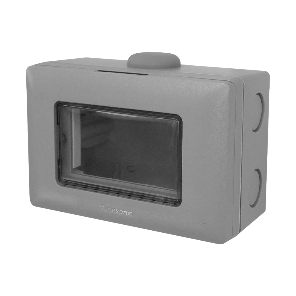 Panasonic ฝากันน้ำ พร้อมหน้าต่าง PVC มองเห็นภายใน ขนาด 2x4" ระดับ  IP55 : สามารถป้องกันน้ำ หรือละอองน้ำ และป้องกันฝุ่น