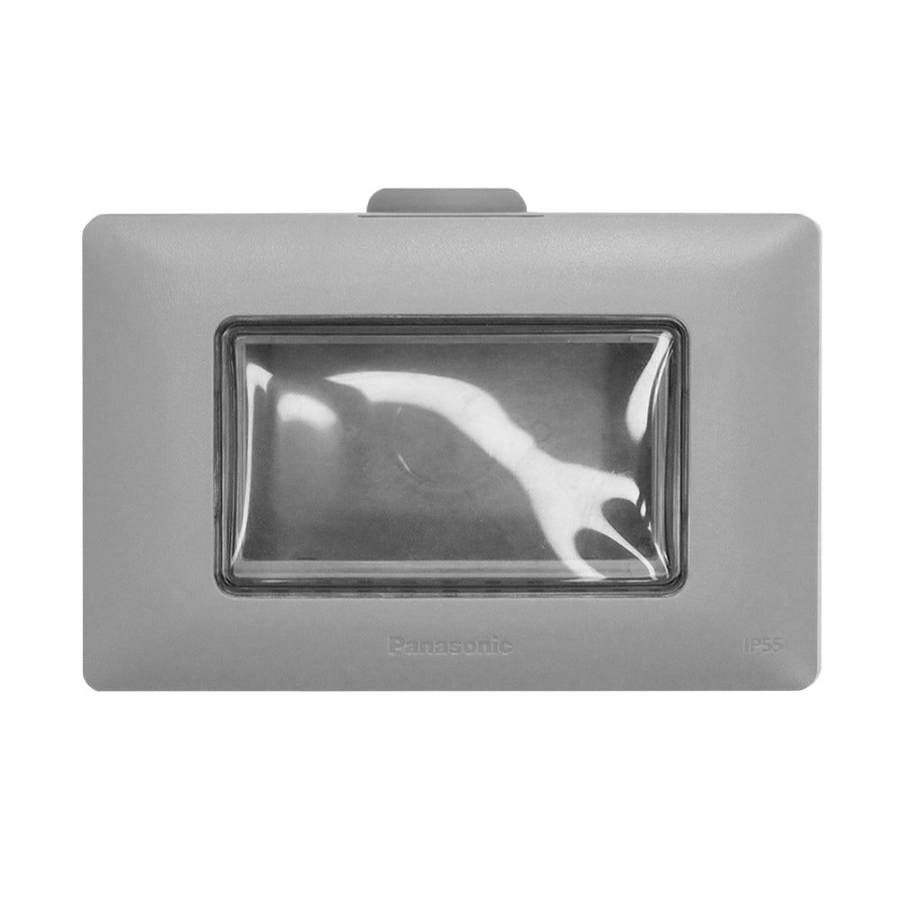 Panasonic ฝากันน้ำ พร้อมหน้าต่าง PVC มองเห็นภายใน ขนาด 2x4" ระดับ  IP55 : สามารถป้องกันน้ำ หรือละอองน้ำ และป้องกันฝุ่น