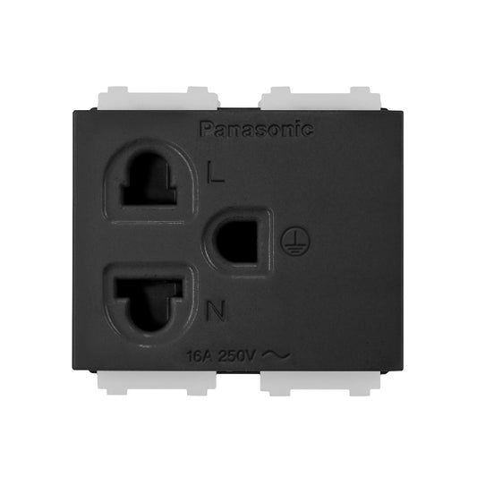 WEGN1181B เต้ารับเดี่ยว เสียบขากลมแบน มีกราวด์ และม่านนิรภัย