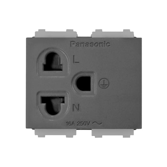 WEGN1181H เต้ารับเดี่ยว เสียบขากลมแบน มีกราวด์ และม่านนิรภัย