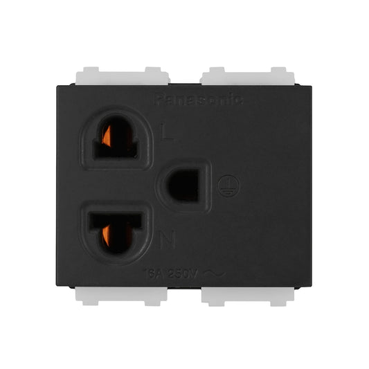 WEGN1191B เต้ารับเดี่ยว เสียบขากลมแบน มีกราวด์