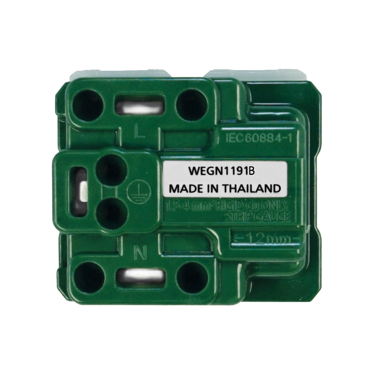WEGN1191B เต้ารับเดี่ยว เสียบขากลมแบน มีกราวด์