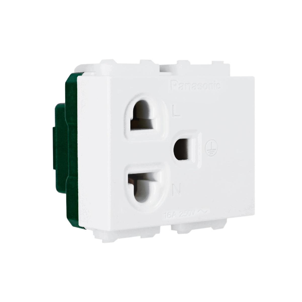 WEGN1191 เต้ารับเดี่ยว เสียบขากลมแบน มีกราวด์