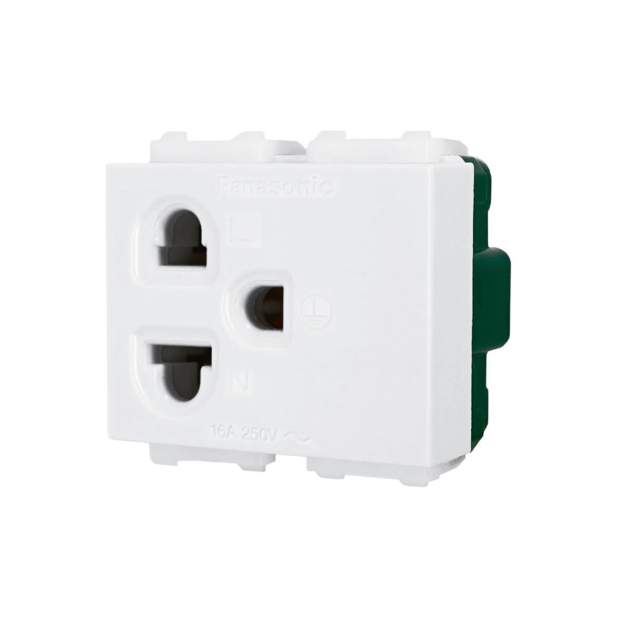 WEGN1191 เต้ารับเดี่ยว เสียบขากลมแบน มีกราวด์