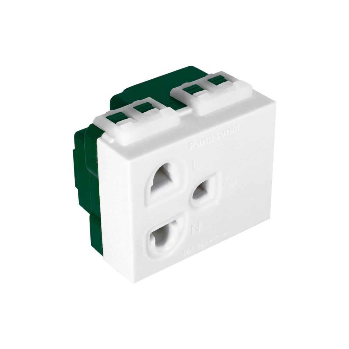 WEGN1191 เต้ารับเดี่ยว เสียบขากลมแบน มีกราวด์