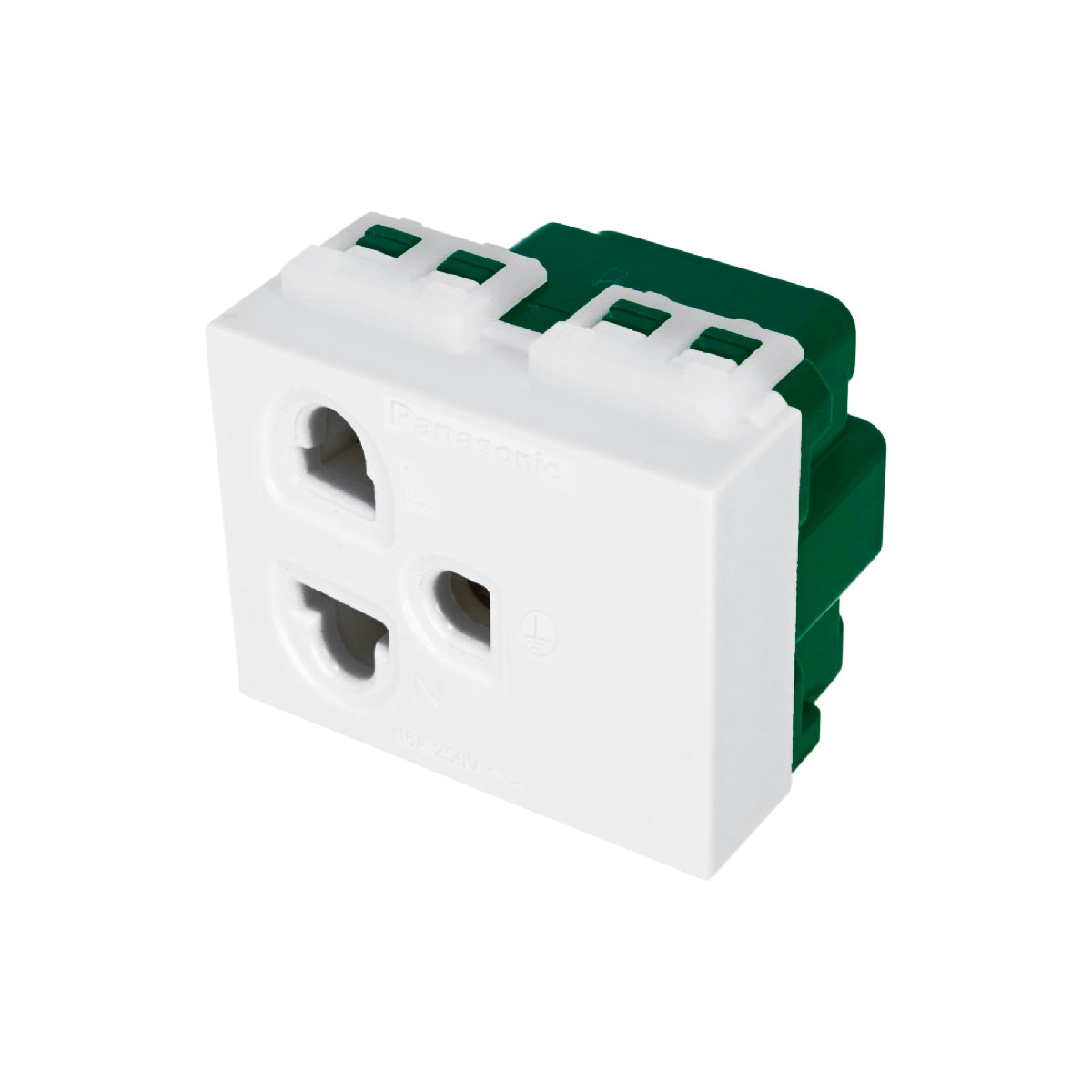 WEGN1191 เต้ารับเดี่ยว เสียบขากลมแบน มีกราวด์