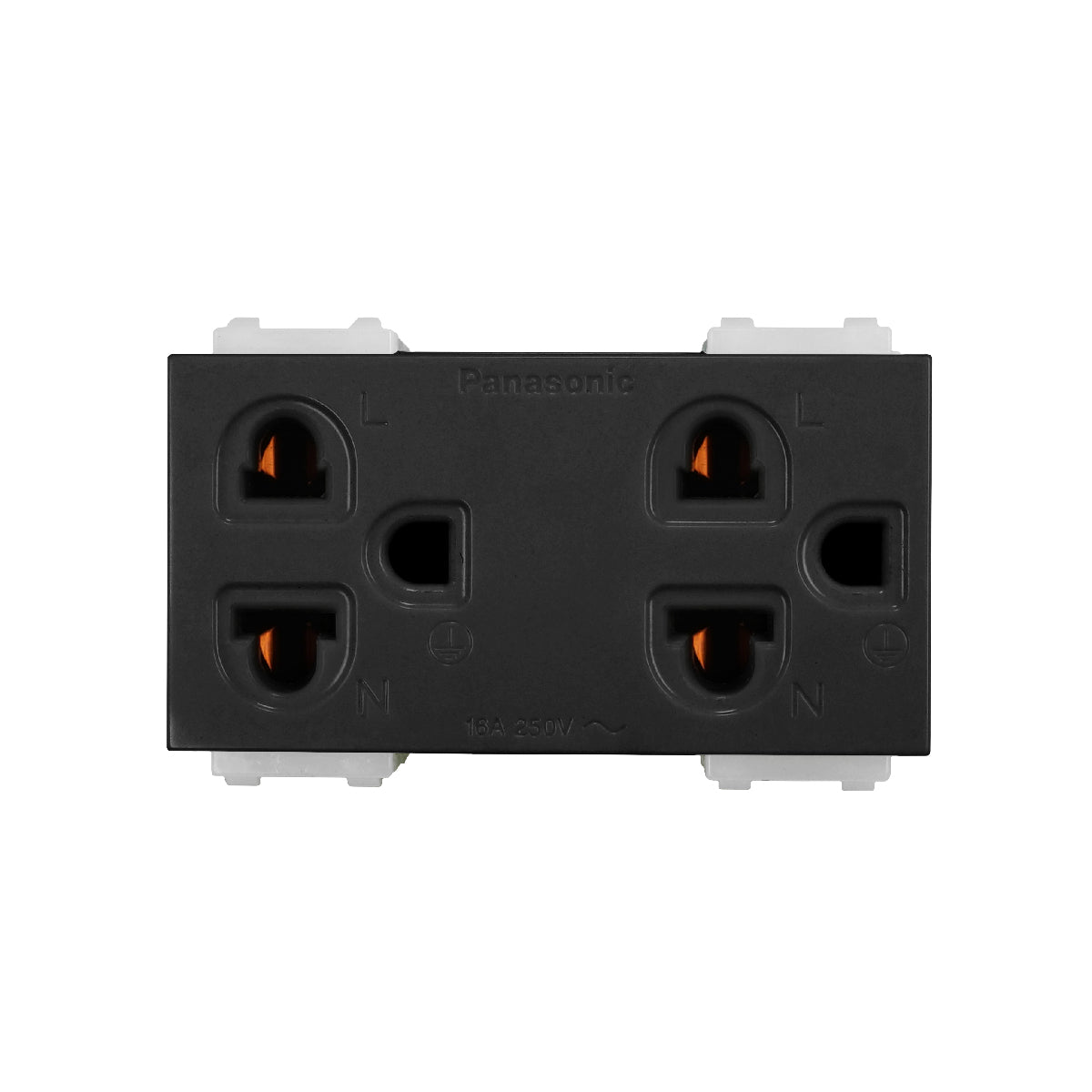 WEGN15929B เต้ารับคู่ เสียบขากลมแบน มีกราวด์