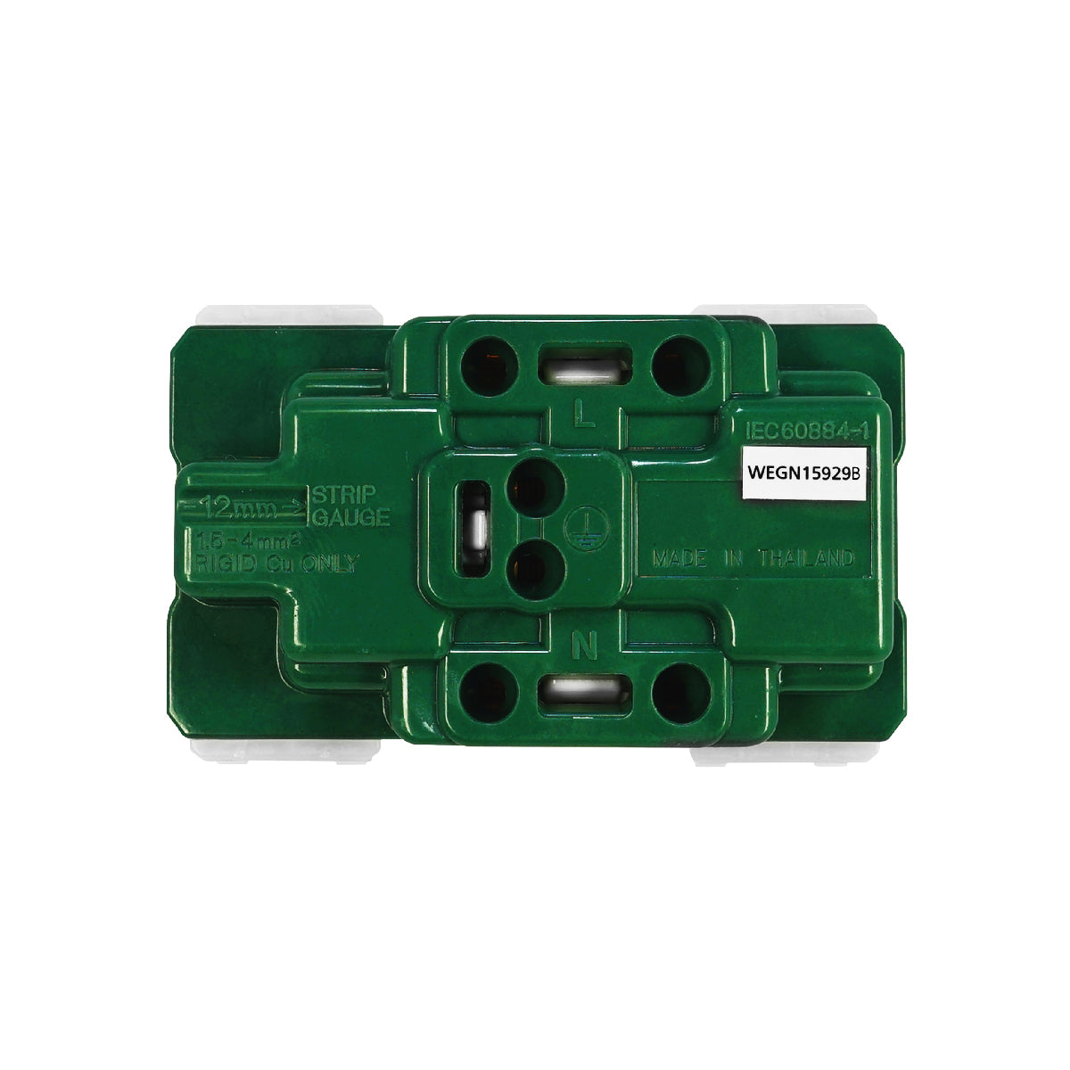 WEGN15929B เต้ารับคู่ เสียบขากลมแบน มีกราวด์