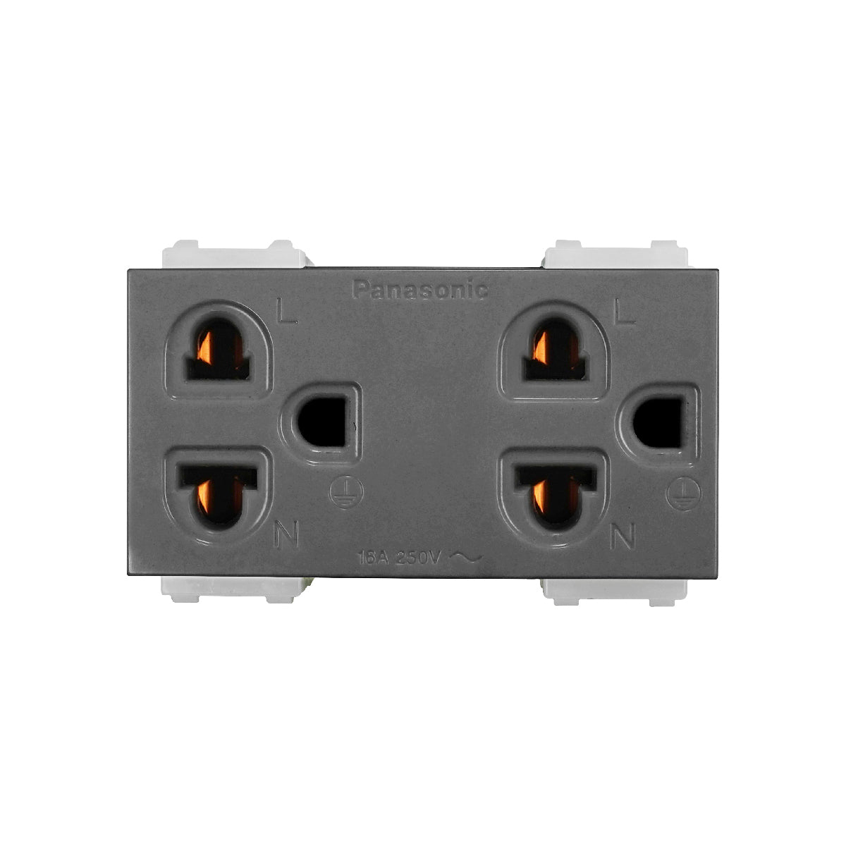 WEGN15929H เต้ารับคู่ เสียบขากลมแบน มีกราวด์