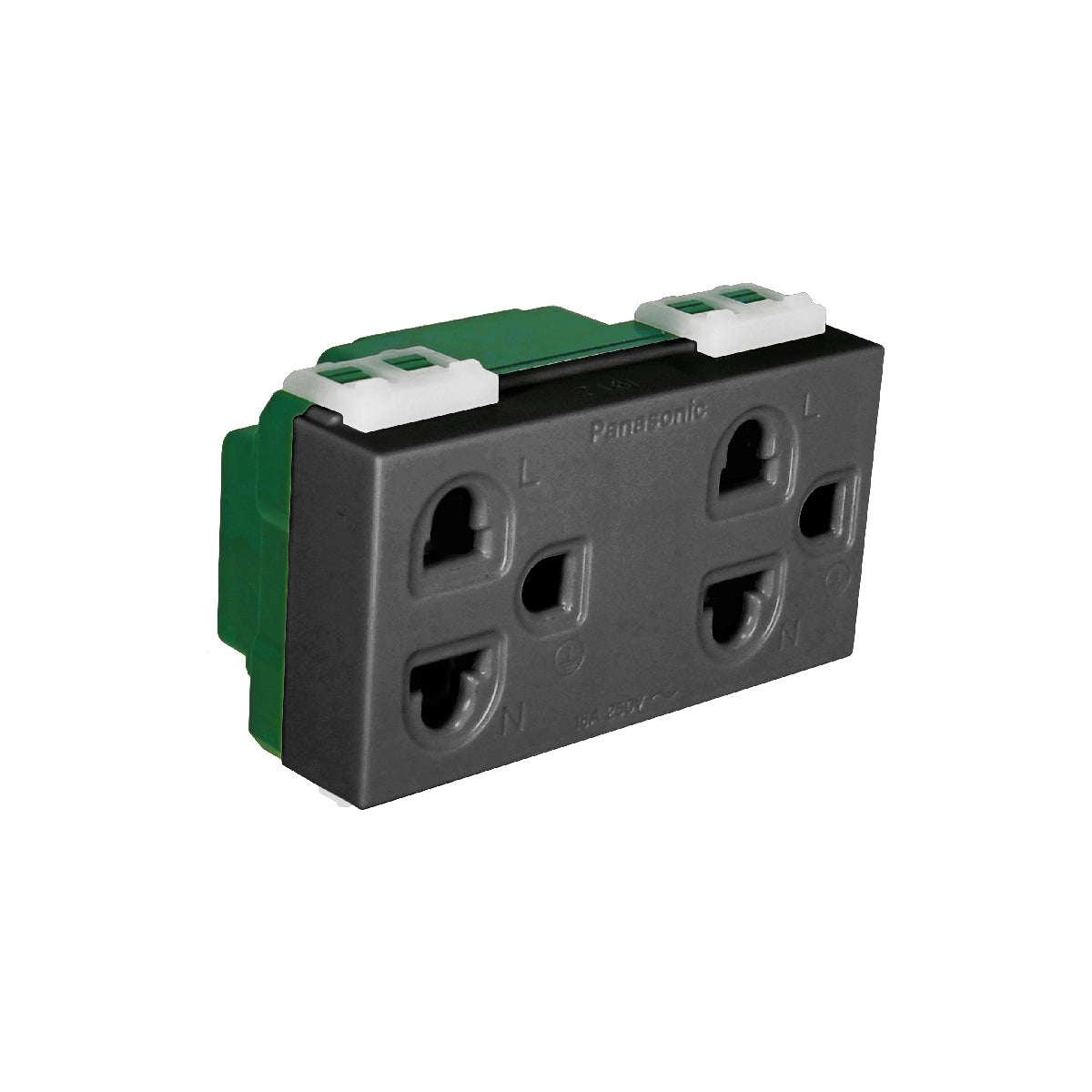 WEGN15929H เต้ารับคู่ เสียบขากลมแบน มีกราวด์