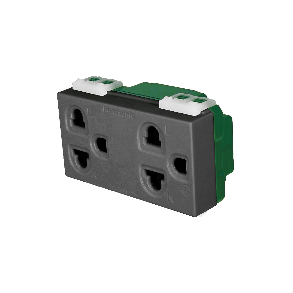 WEGN15929H เต้ารับคู่ เสียบขากลมแบน มีกราวด์