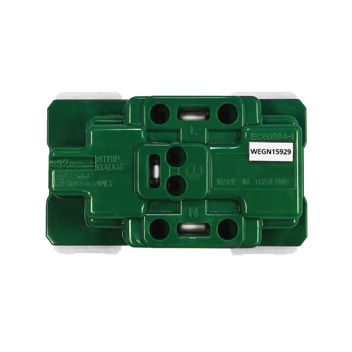 WEGN15929 เต้ารับคู่ เสียบขากลมแบน มีกราวด์